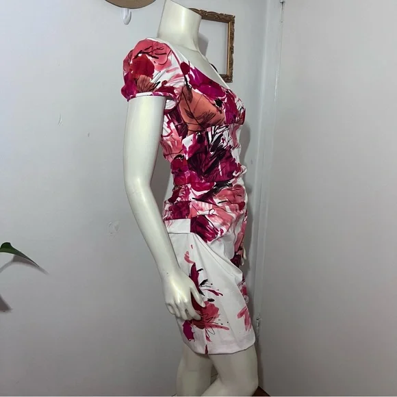 New Suzi Chin for Maggy Boutique Floral water color Dress Size 6 Petite New BB - Picture 6 of 12